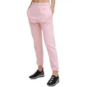 New DKNY Sport Women’s Cotton Jogger Pants, Color: Pink, Size: XL